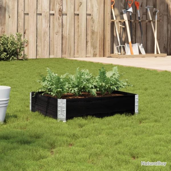 Jardinire noir 80x60 cm bois massif de pin alsavelo