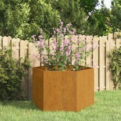 Jardini&egrave;re Rouill&eacute; 60x60x45 cm Acier corten