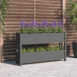 Jardini&egrave;re Gris 112x25x66 cm Bois massif de pin alsavelo