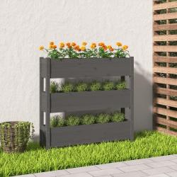 Jardini&egrave;re Gris 112x25x104,5 cm Bois massif de pin alsavelo