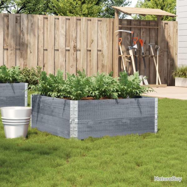 Jardinire gris 100x100 cm bois de pin massif alsavelo