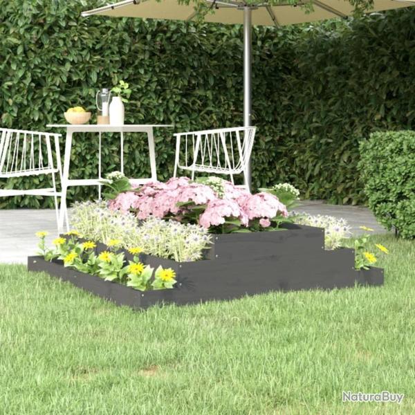 Jardinire Gris 110x110x27 cm Bois massif de pin alsavelo