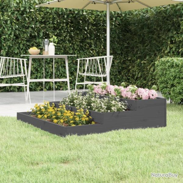 Jardinire Gris 107x107x27 cm Bois massif de pin alsavelo