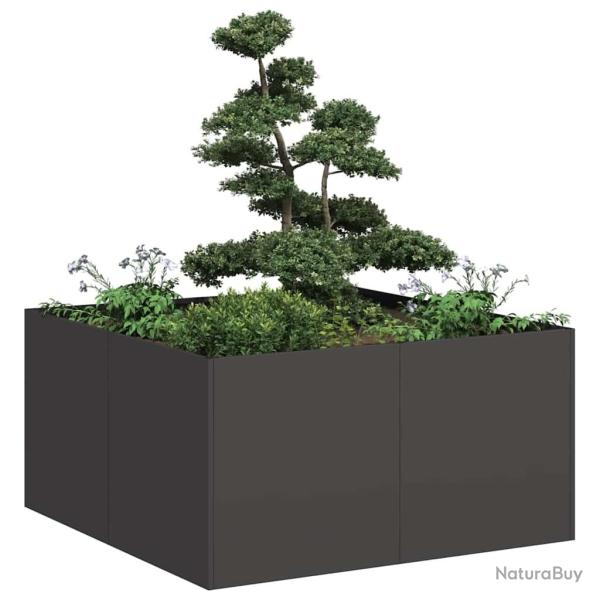 Jardini�re noir 80x80x40 cm acier lamin� � froid alsavelo