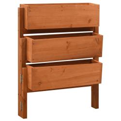 Jardini&egrave;re pliable de jardin Orange 60x14x75 cm Bois de sapin alsavelo