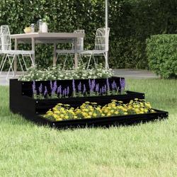 Jardini&egrave;re Noir 78x78x27 cm Bois massif de pin