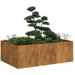 Jardini&egrave;re rouill&eacute; 120x80x40 cm acier inoxydable