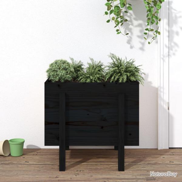 Jardini�re noir 62x50x57 cm bois massif de pin