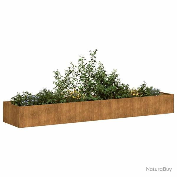 Jardinire rouill 360x80x40 cm acier inoxydable alsavelo
