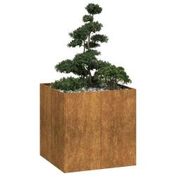 Jardini&egrave;re rouill&eacute; 80x80x80 cm acier inoxydable