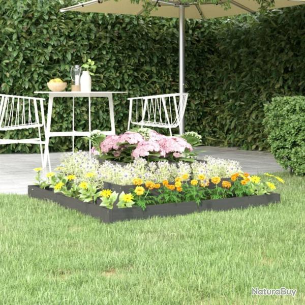 Jardinire Gris 110x110x27 cm Bois massif de pin alsavelo