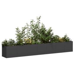 Jardini&egrave;re noir 280x40x40 cm acier lamin&eacute; &agrave; froid