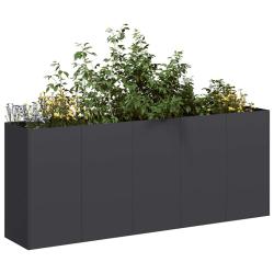 Jardini&egrave;re noir 200x40x80 cm acier lamin&eacute; &agrave; froid