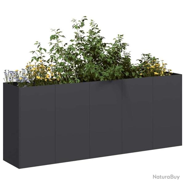 Jardini�re noir 200x40x80 cm acier lamin� � froid