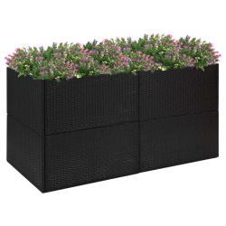 Jardini&egrave;re Noir 157x80x80 cm R&eacute;sine tress&eacute;e