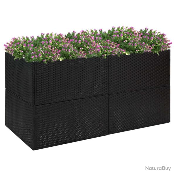Jardini�re Noir 157x80x80 cm R�sine tress�e