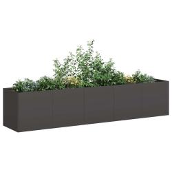 Jardini&egrave;re noir 200x40x40 cm acier lamin&eacute; &agrave; froid