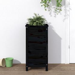 Jardini&egrave;re noir 40x40x78 cm bois massif de pin