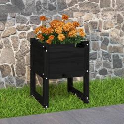 Jardini&egrave;re Noir 40x40x52,5 cm Bois massif de pin
