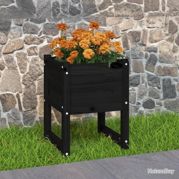 Jardini�re Noir 40x40x52,5 cm Bois massif de pin