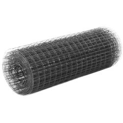 Grillage acier avec rev&ecirc;tement en PVC 10x0,5 m gris