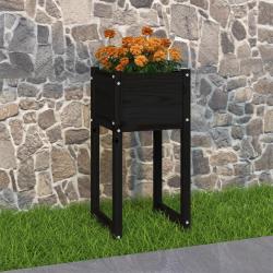 Jardini&egrave;re Noir 40x40x81 cm Bois massif de pin