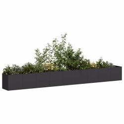 Jardini&egrave;re noir 360x40x40 cm acier lamin&eacute; &agrave; froid