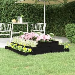 Jardini&egrave;re Noir 110x110x27 cm Bois massif de pin