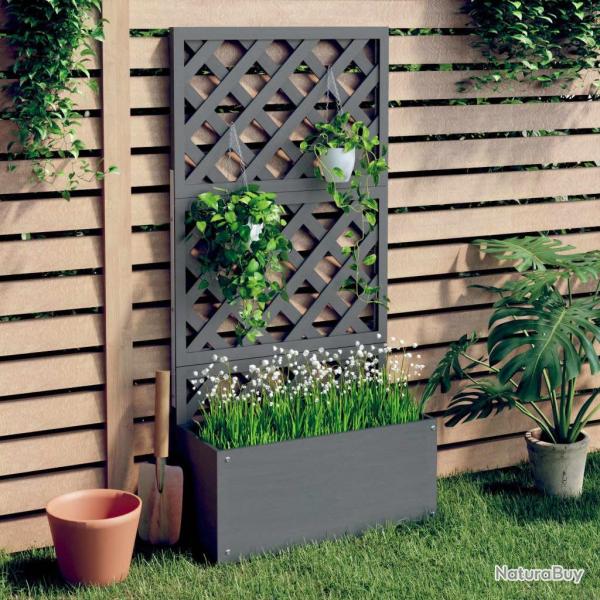 Jardini�re en treillis Gris 65x33x135 cm WPC