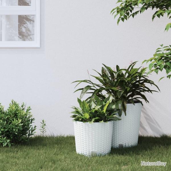 Jardini�re et int�rieur amovible blanc 15 /15,3 L rotin PP alsavelo