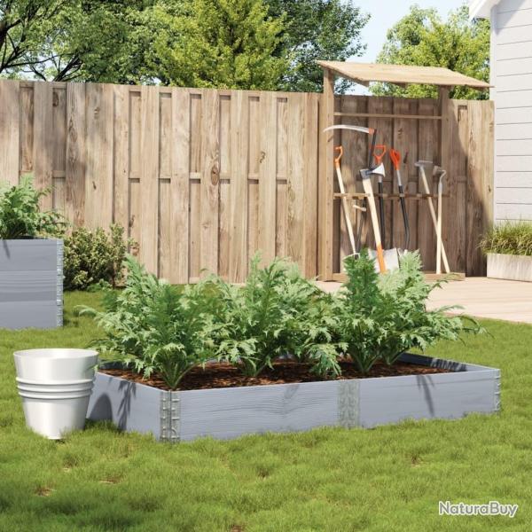 Jardinire gris 150x100 cm bois de pin massif alsavelo