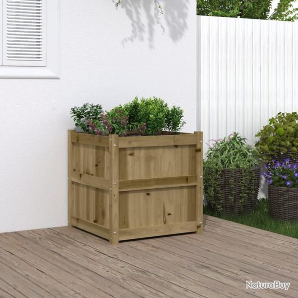 Jardinire d'extrieur 60x60x60 cm bois de pin imprgn alsavelo