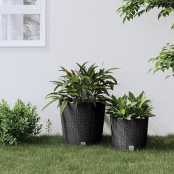 Jardini&egrave;re et int&eacute;rieur amovible anthracite 35 /37,5 L rotin PP