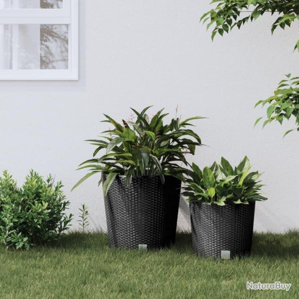 Jardini�re et int�rieur amovible anthracite 35 /37,5 L rotin PP