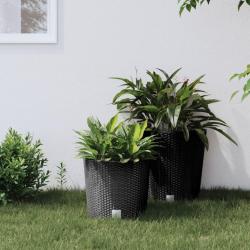 Jardini&egrave;re et int&eacute;rieur amovible anthracite 15 /15,3 L rotin PP alsavelo