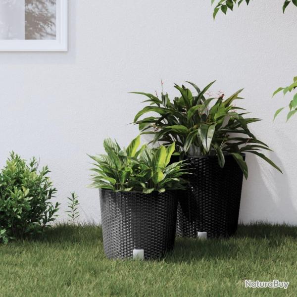 Jardini�re et int�rieur amovible anthracite 15 /15,3 L rotin PP