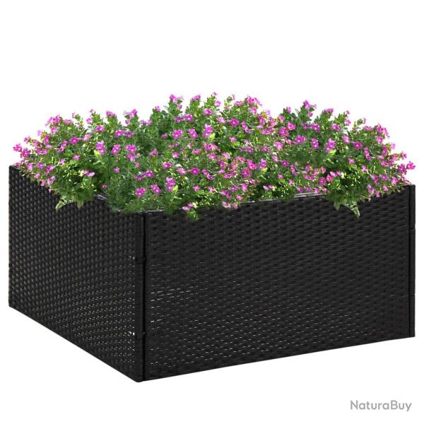 Jardini�re Noir 80x80x40 cm R�sine tress�e