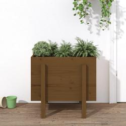 Jardini&egrave;re marron miel 62x50x57 cm bois massif de pin