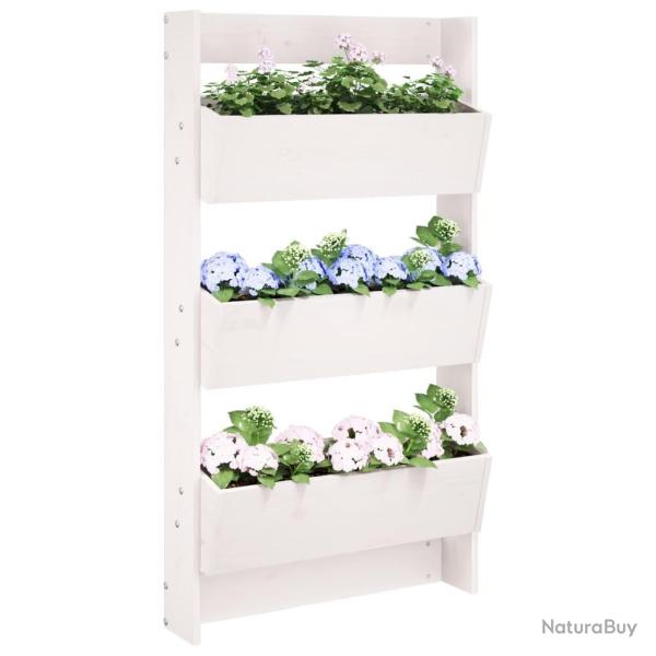 Jardini�re murale 3 niveaux 60x18,5x110 cm blanc pin massif alsavelo