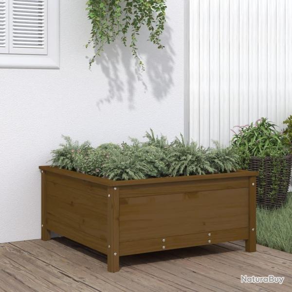Jardini�re marron miel 82,5x82,5x39 cm bois massif de pin