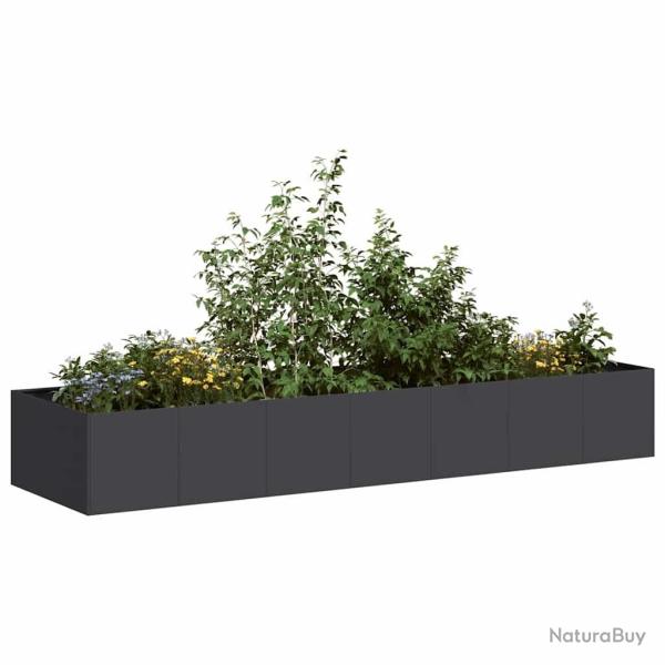 Jardini�re noir 280x80x40 cm acier alsavelo