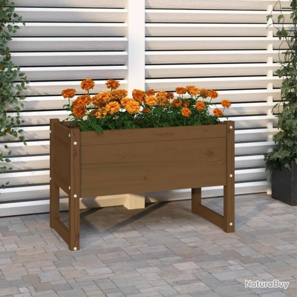 Jardinire Marron miel 78x40x52 cm Bois massif de pin alsavelo