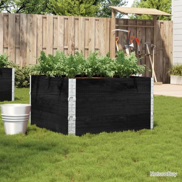 Jardini�re noir 100x100 cm bois massif de pin alsavelo