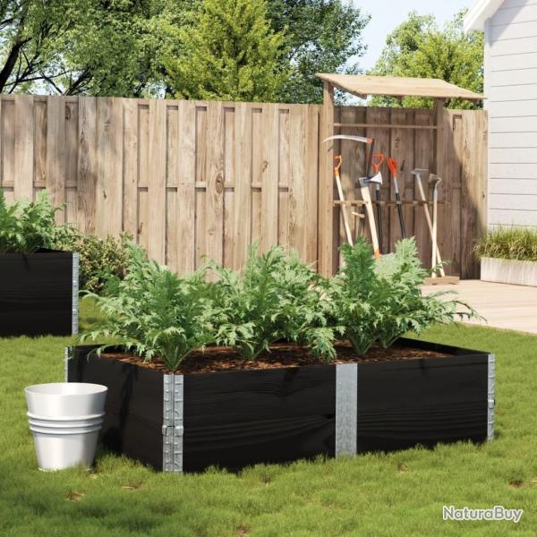 Jardinire noir 150x100 cm bois massif de pin alsavelo