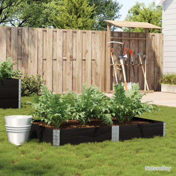 Jardini�re noir 150x100 cm bois massif de pin alsavelo
