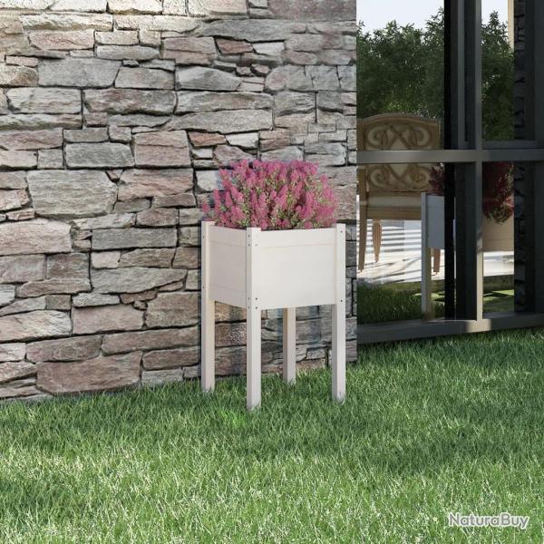 Jardini�re d'ext�rieur Blanc 40x40x70 cm Bois de pin massif