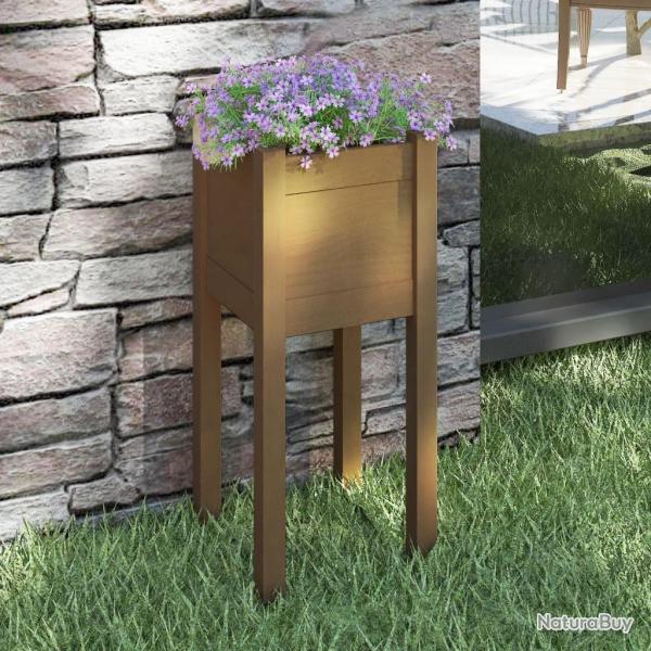Jardini�re d'ext�rieur Marron miel 31x31x70 cm Bois de pin