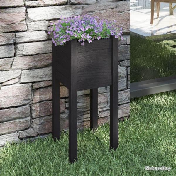 Jardini�re d'ext�rieur Noir 31x31x70 cm Bois de pin massif alsavelo