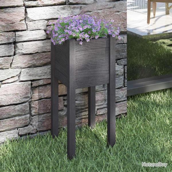 Jardini�re d'ext�rieur Gris 31x31x70 cm Bois de pin massif alsavelo