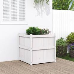 Jardini&egrave;re d'ext&eacute;rieur blanc 70x70x70 cm bois de pin massif